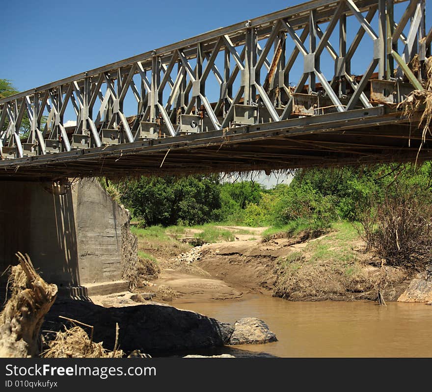 Mara Bridge crossing the river Mara in Kenya Africa