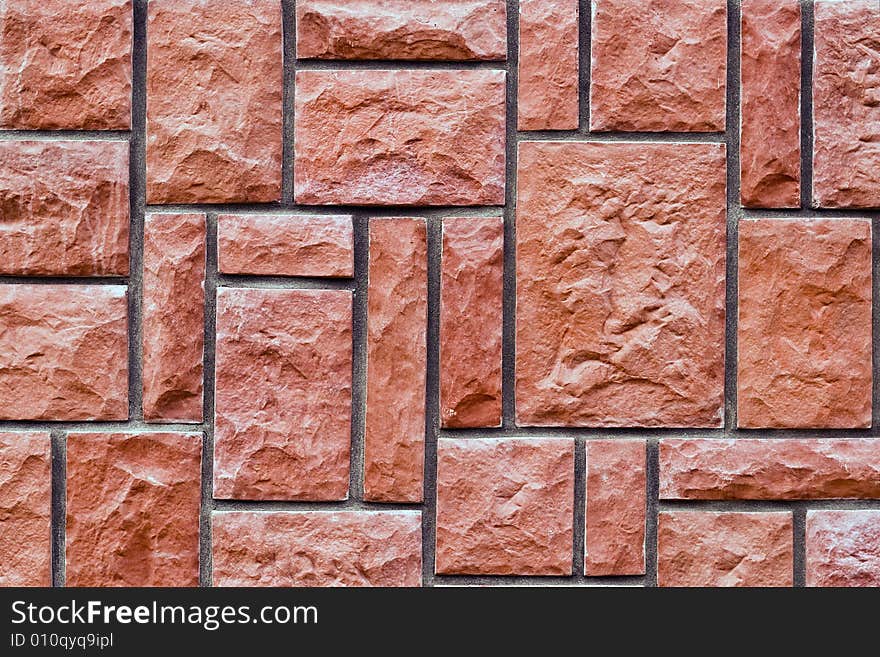 Stone Brick of red stone wall texture. Stone Brick of red stone wall texture