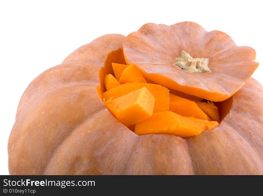 Orange pumpkin isolated on white