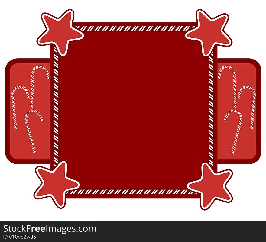 Candy cane frame with copy space.