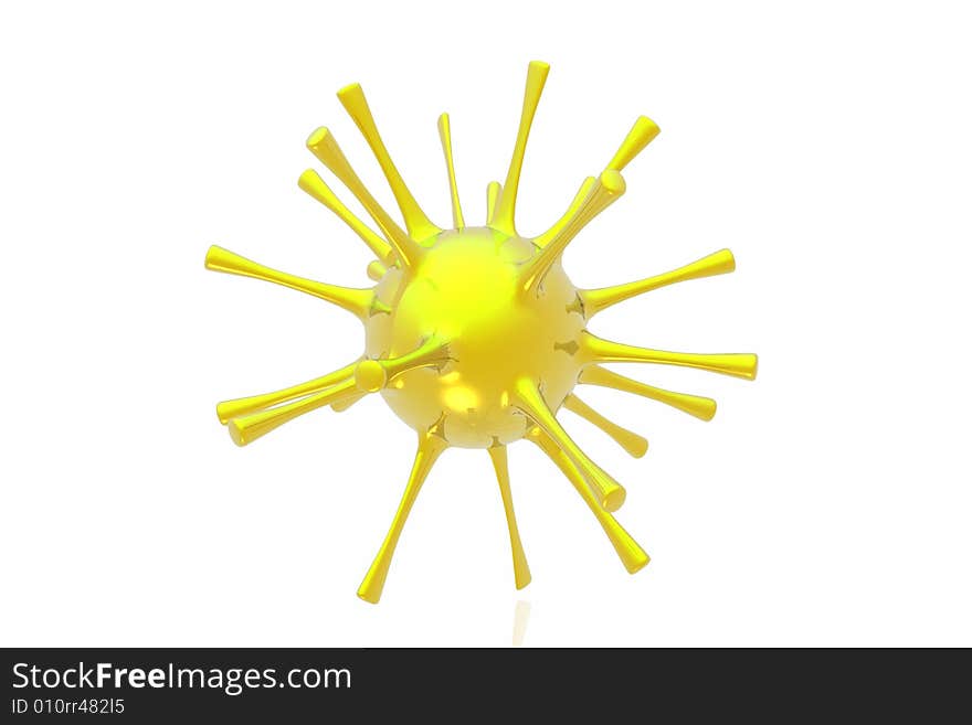 Microbe isolated over white background