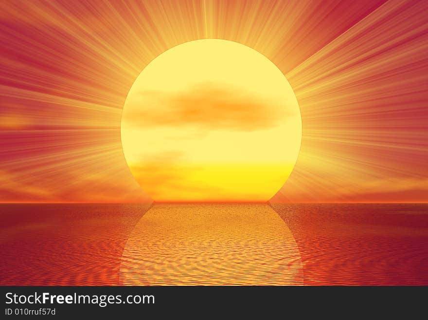 Golden Sunset in the sky background