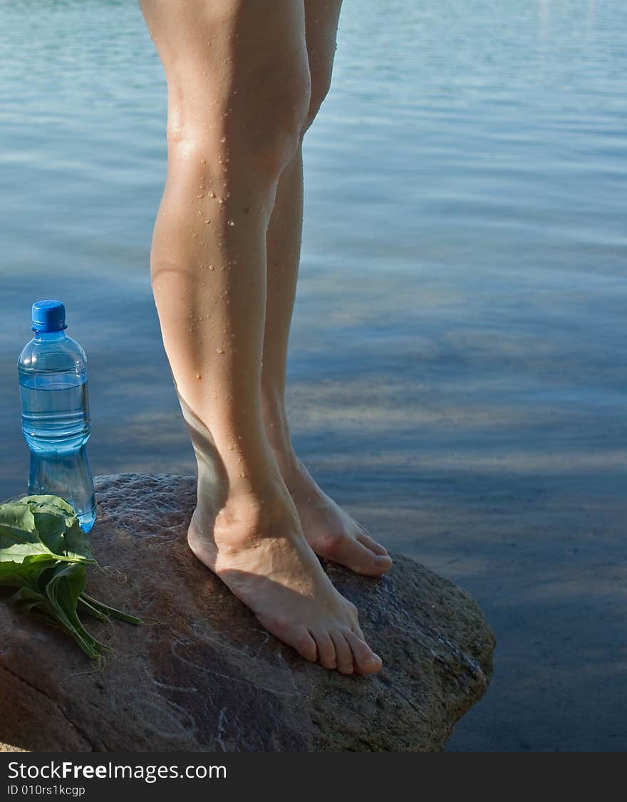 Wet Woman Legs