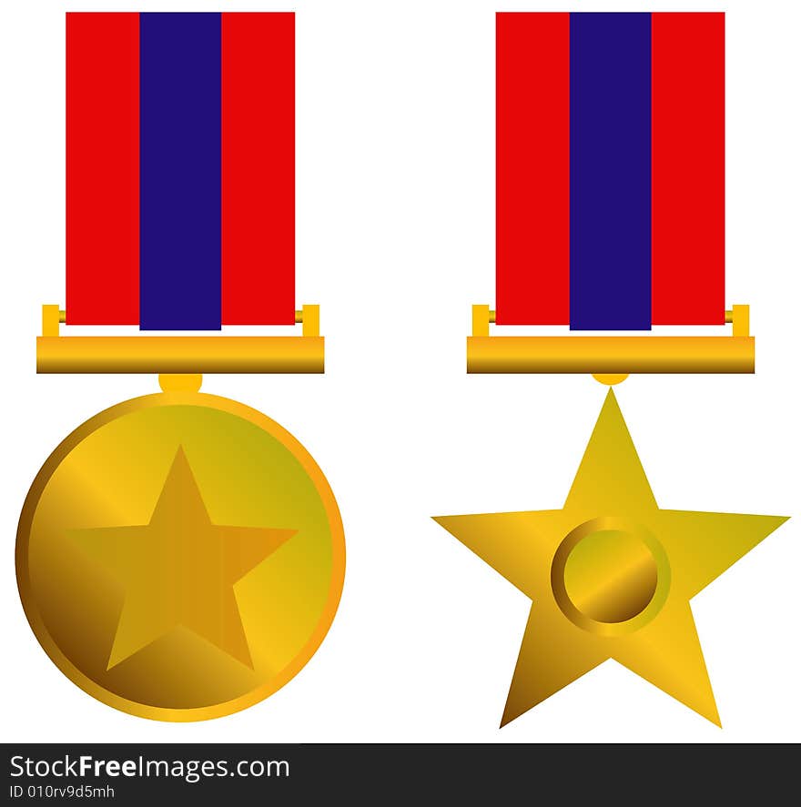 Vector art of Medals isolated on white background