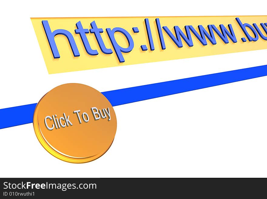 Internet shopping address and click to buy button. Internet shopping address and click to buy button