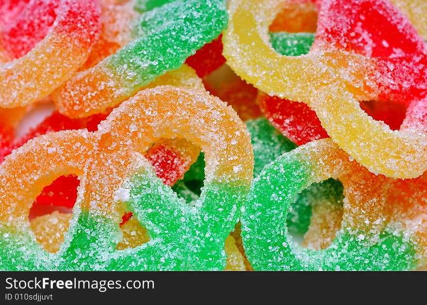 Close up of colored candy