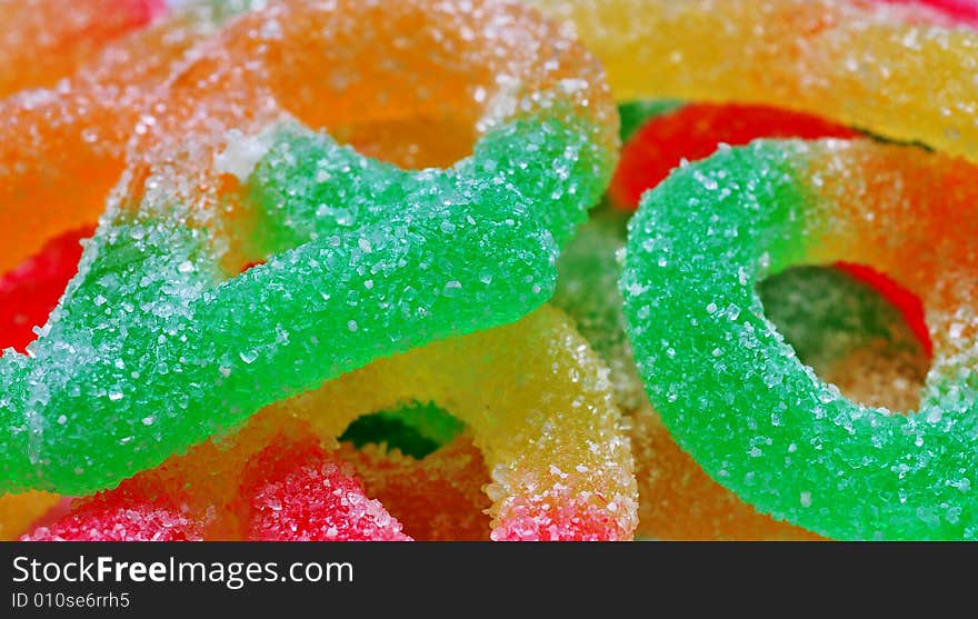 Close up of colored candy