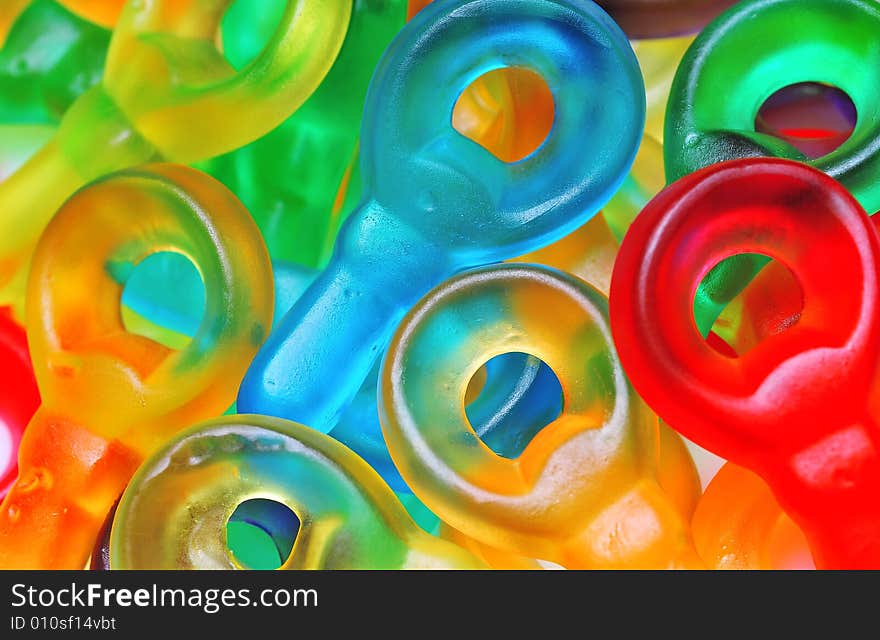 Close up of colored candy