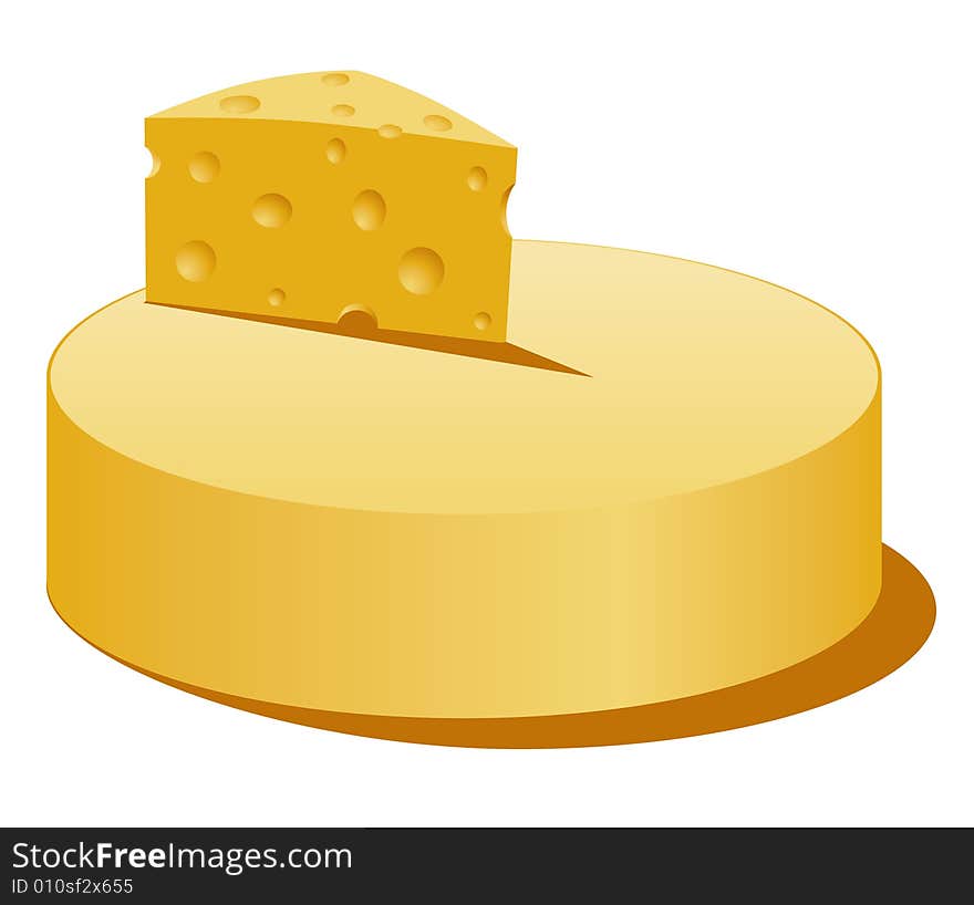 A vector illustration of cheese slice