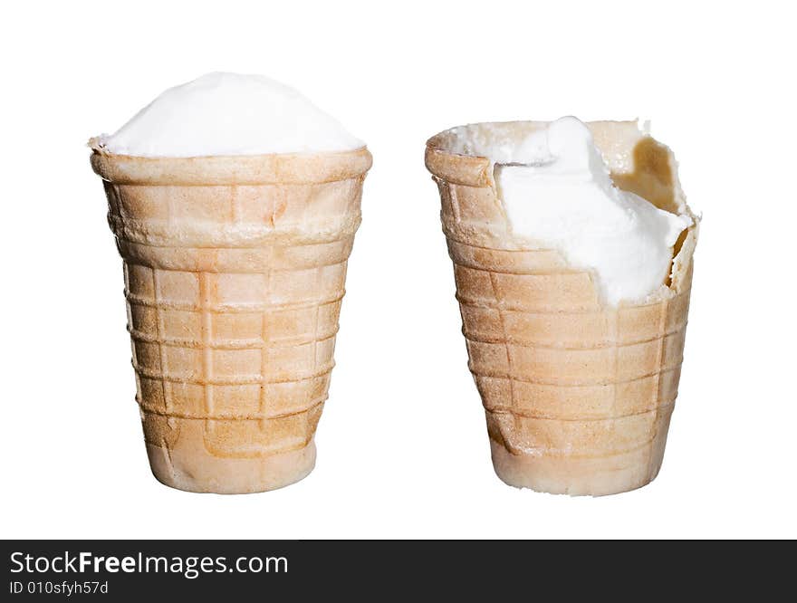 Ice cream on white