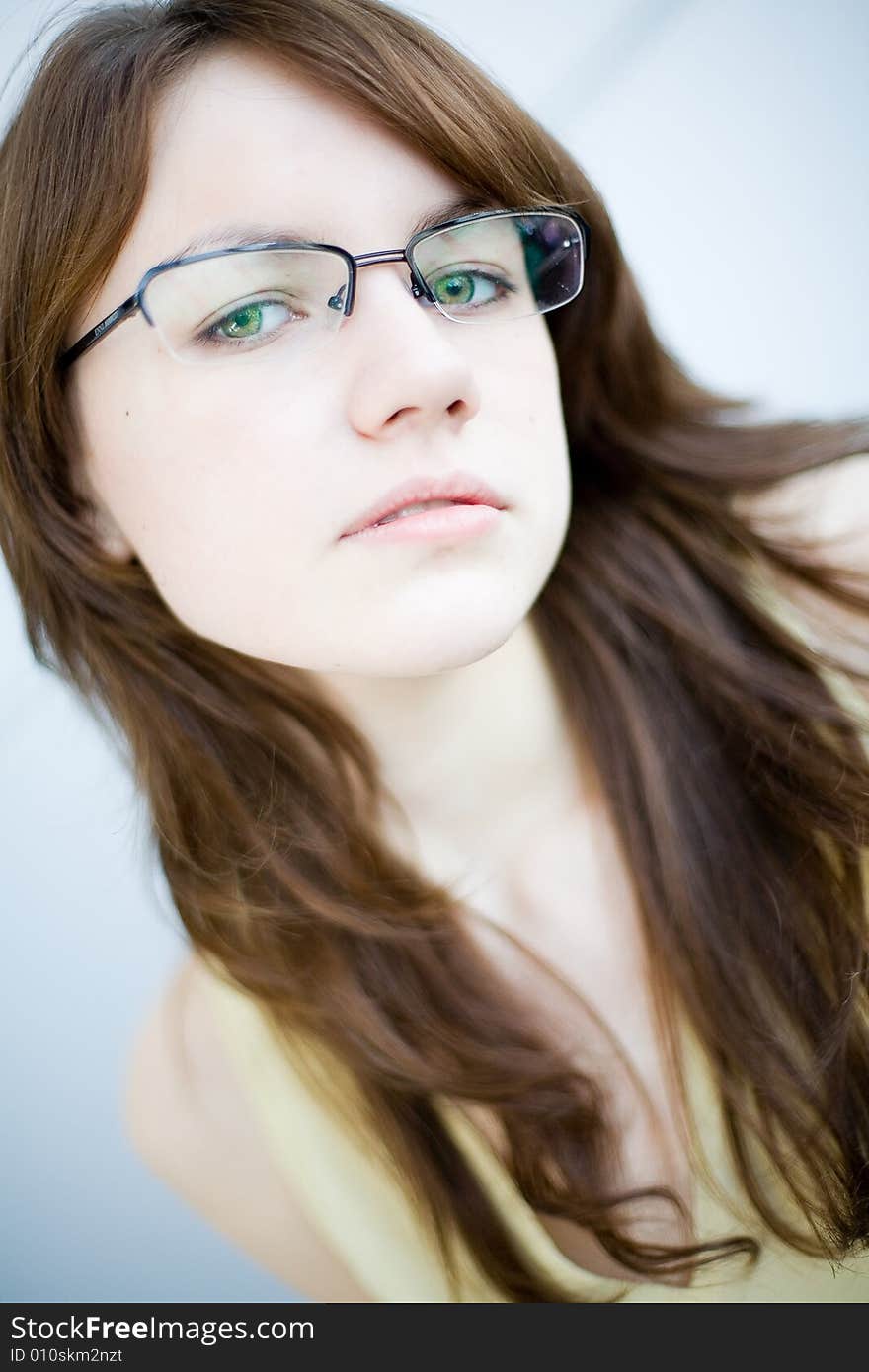 Portrait of a brown-hair young woman