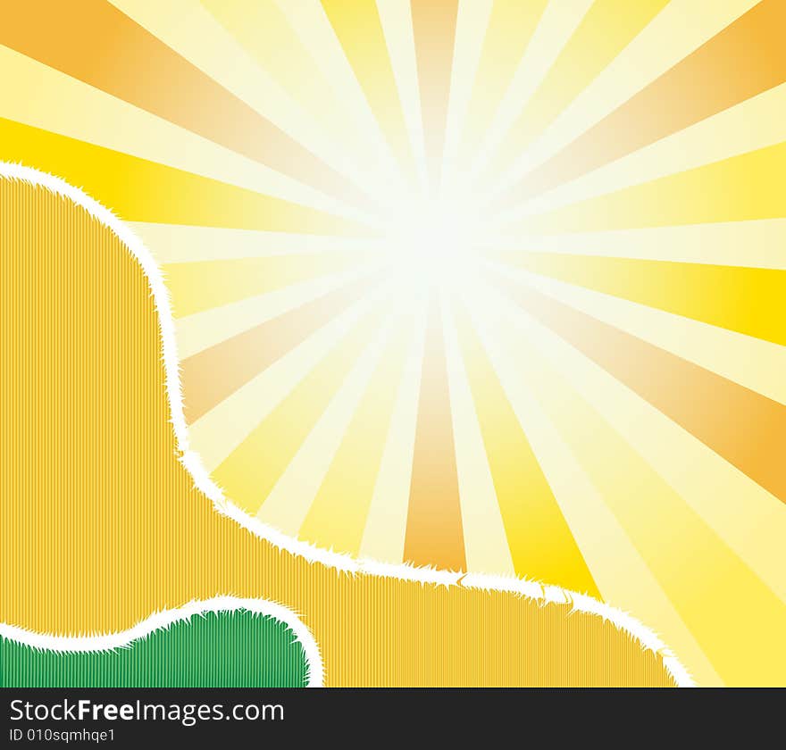 Illustration of background with sun and eye level. Illustration of background with sun and eye level