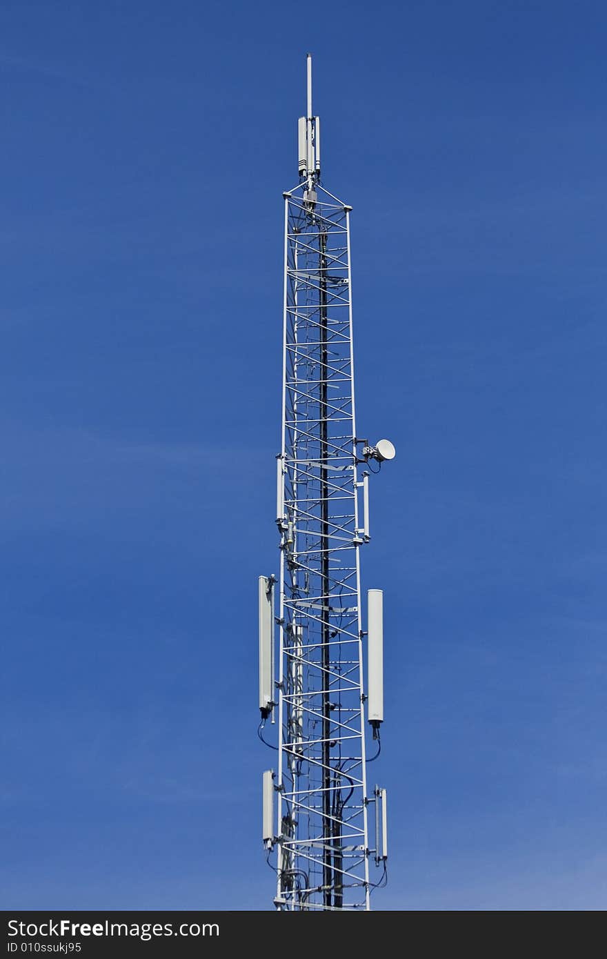 Telecommunication tower on a blue sky. Telecommunication tower on a blue sky.