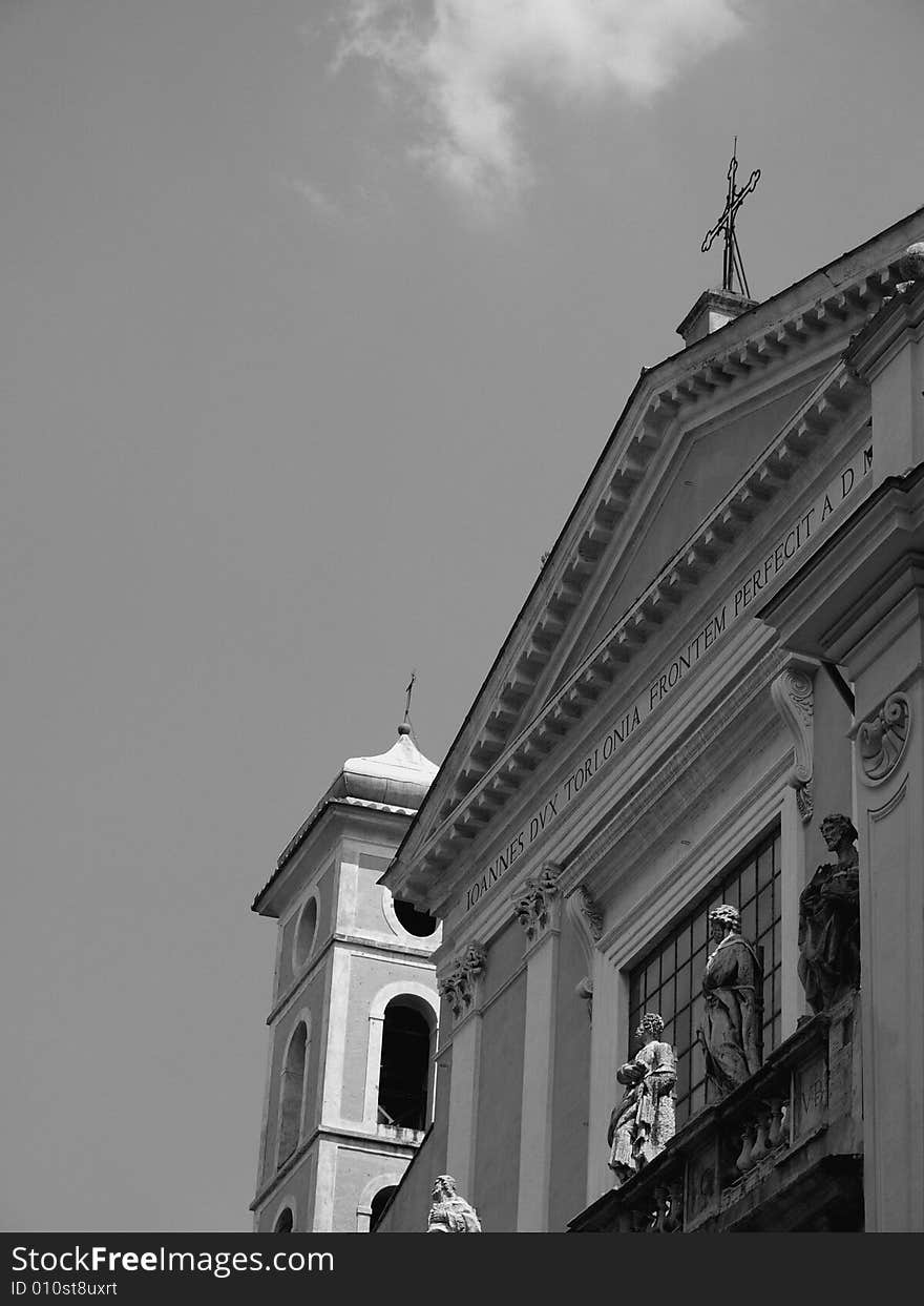 Monochrome of  church in Rome