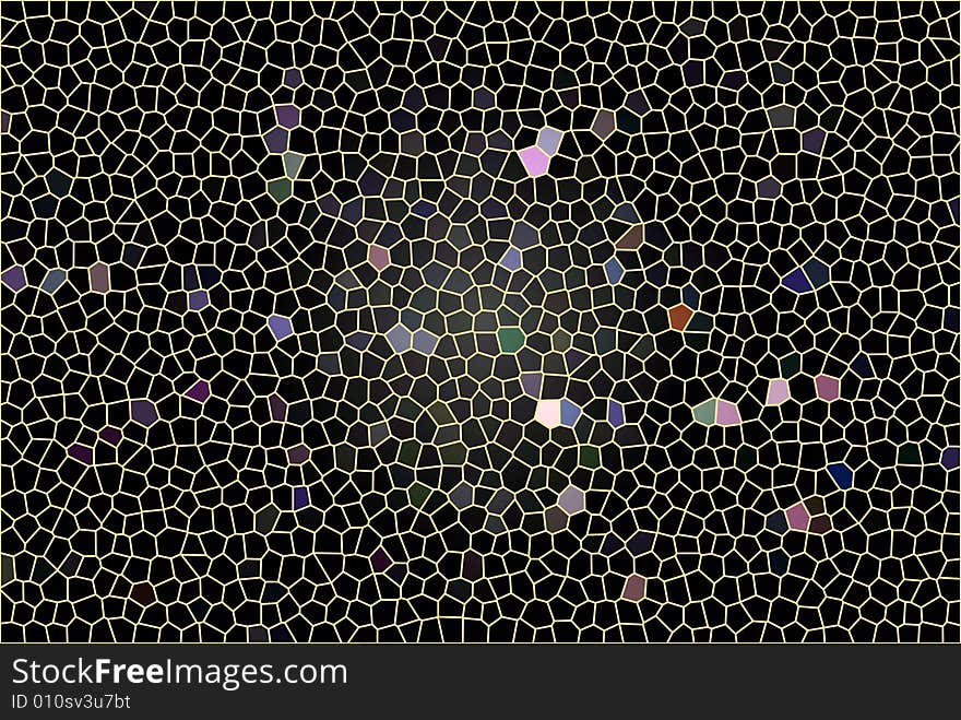 The mottled mosaic background