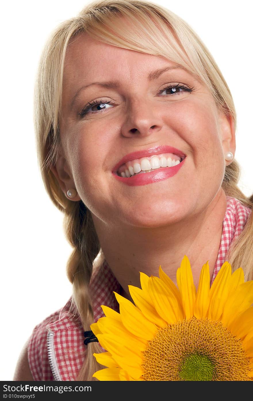 Attractive Blond with Sunflower