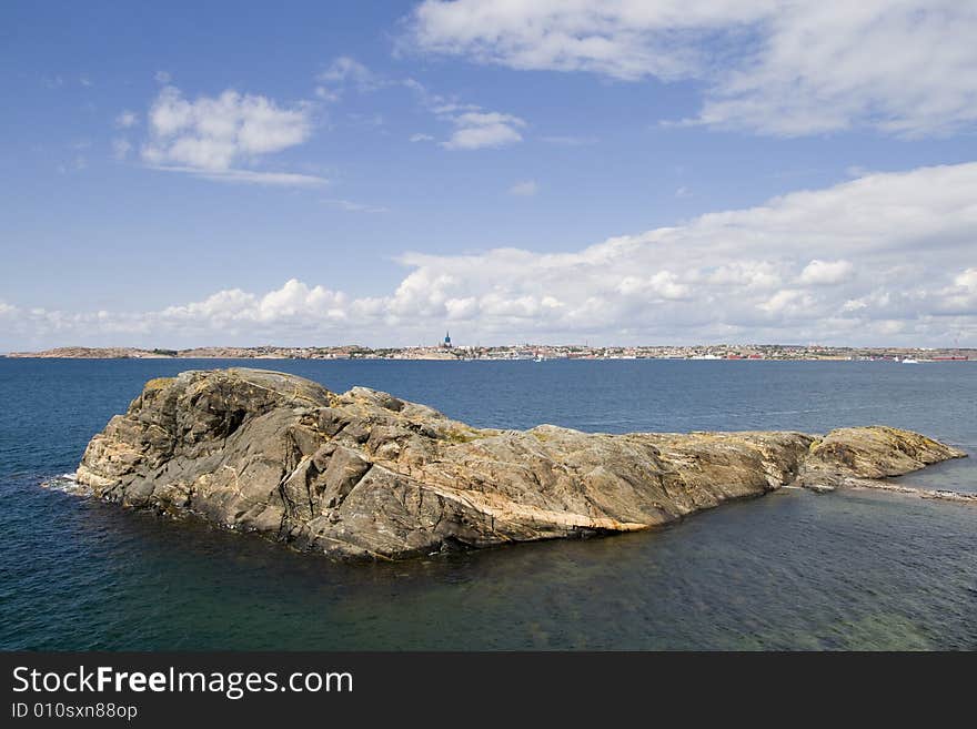 Coastal Island In Sunlight