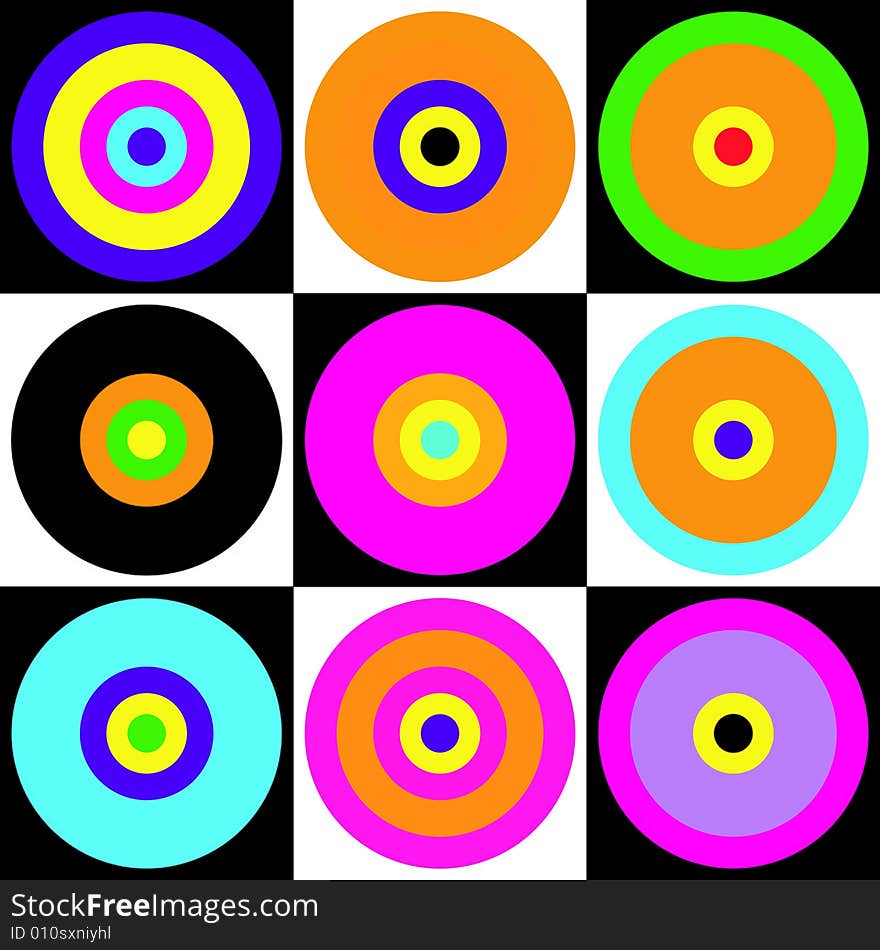 Colored background of circles