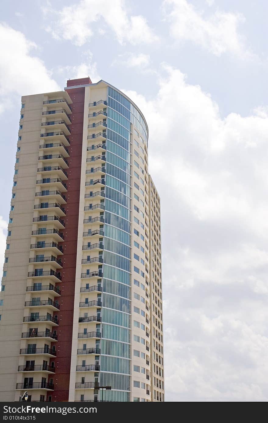 Colorful Condos on Cloudy Sky