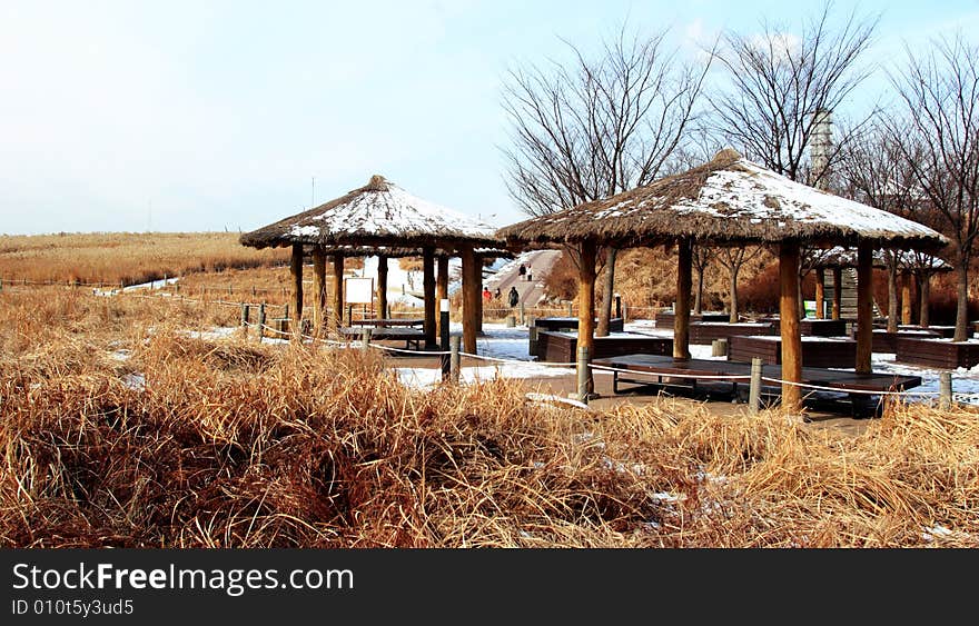 Sky park in Seoul in winter