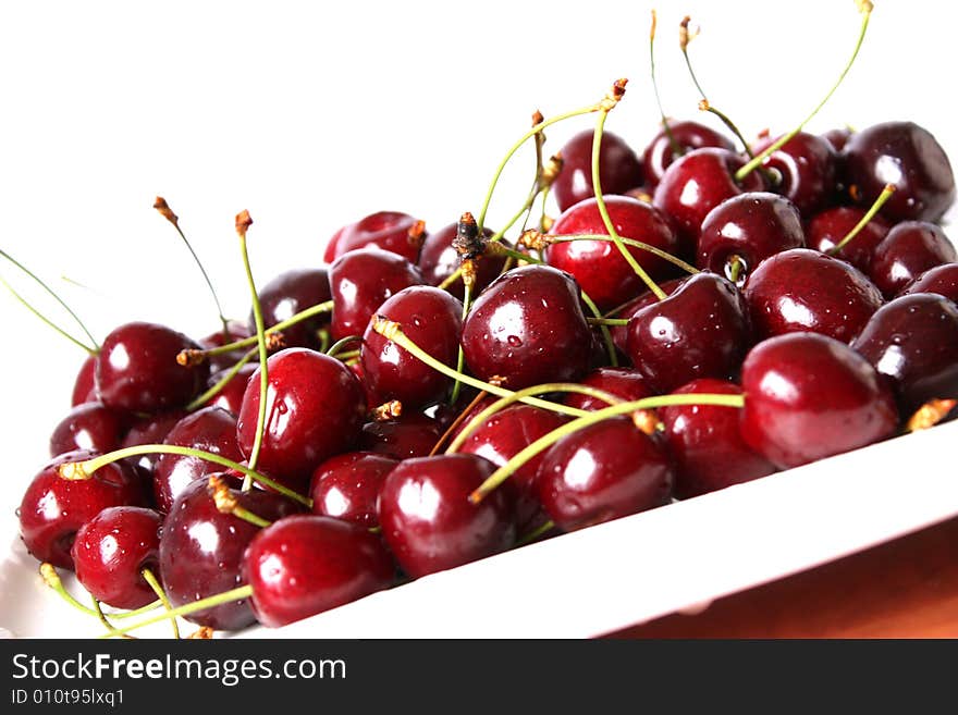 Sweet red cherries.