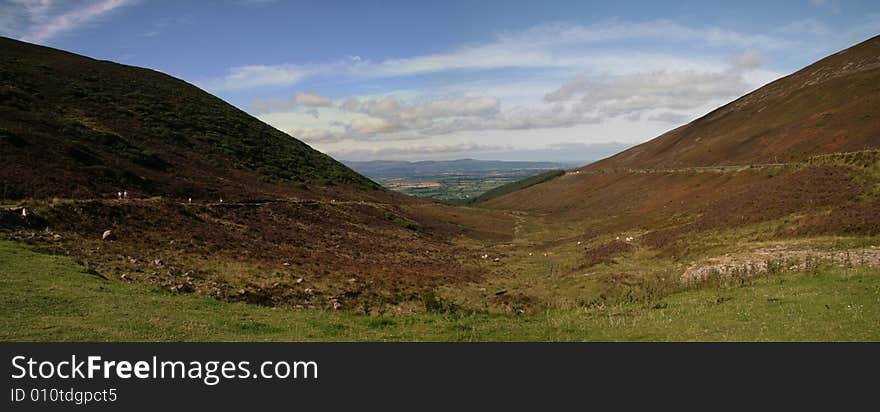 A hilly landscape in ireland