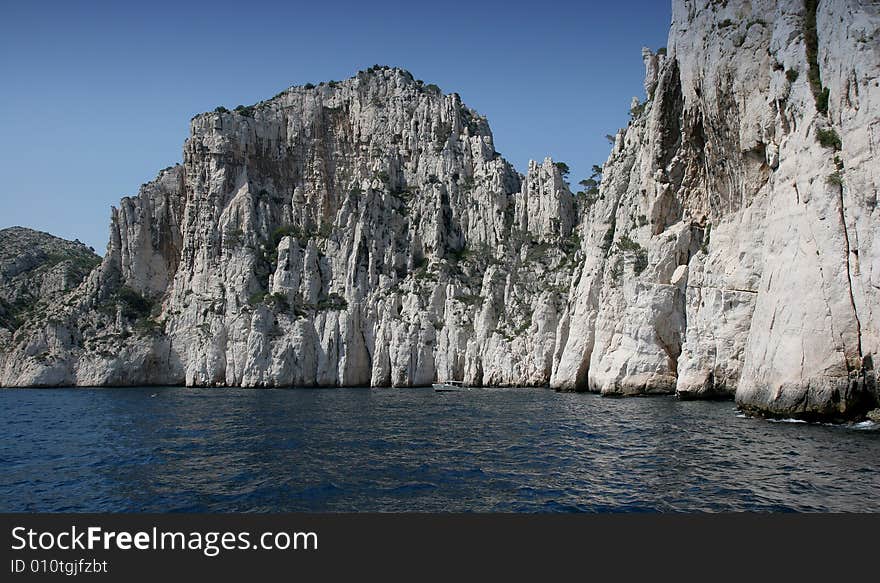 Calanques coastline near Marseille on French Riviera, france, cliffs. Calanques coastline near Marseille on French Riviera, france, cliffs