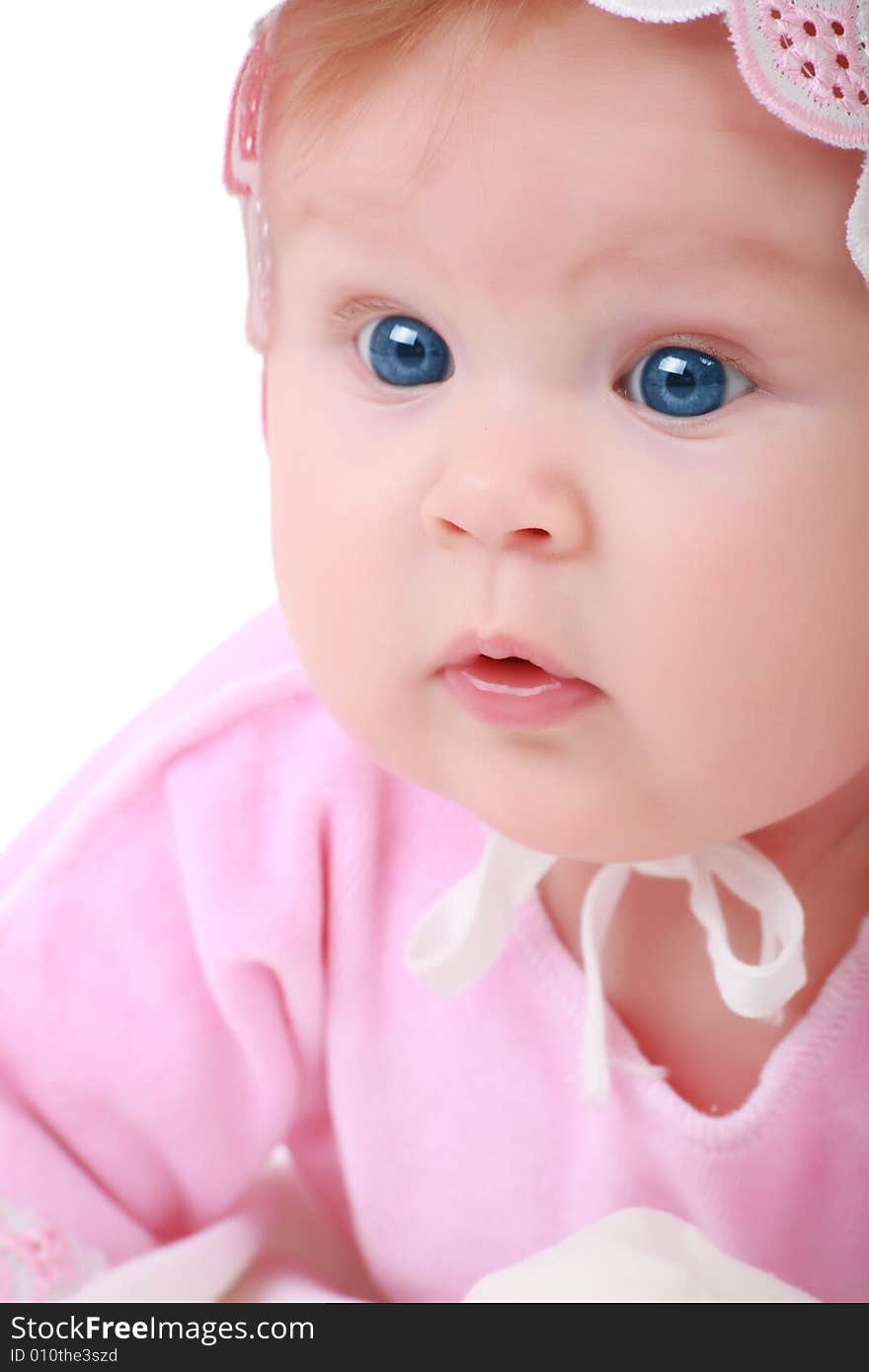 Beautiful baby. Shot in studio. Isolated on white. Beautiful baby. Shot in studio. Isolated on white.