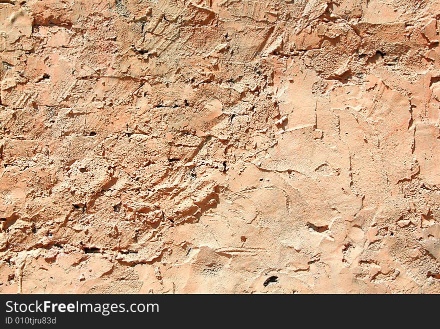 Roughly plastered brick wall, background. Roughly plastered brick wall, background