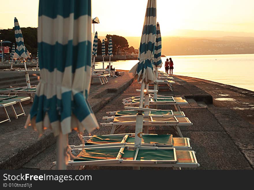 Morning on coast of the mediterranean sea.