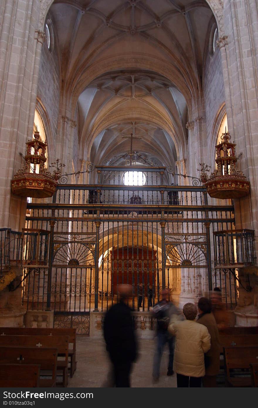 Ceiling in a monastery in Vid in Ribera de Duero, Spain