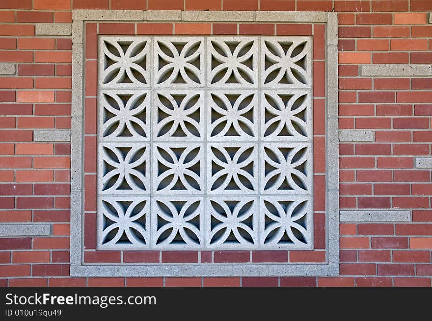 Brick wall concrete decor details. Brick wall concrete decor details