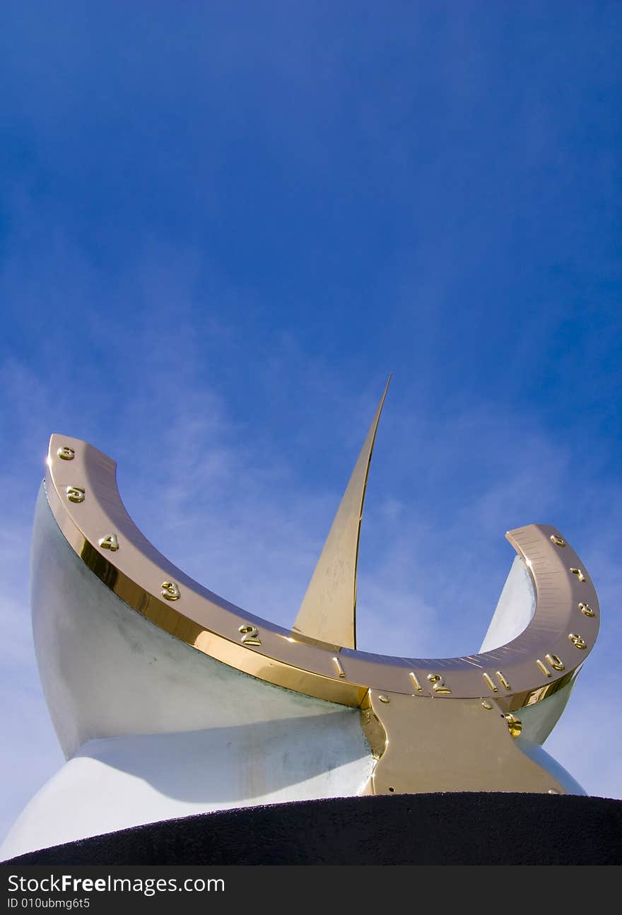 Photo of sun dial shot at a low angle