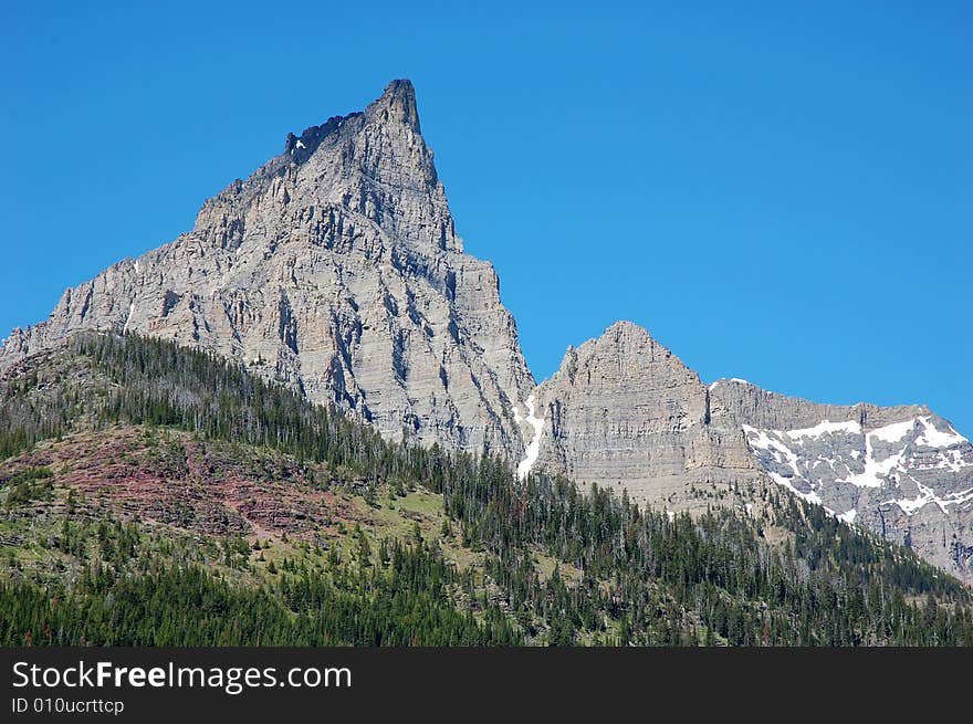 Mountains and forests in waterton lakes national park, alberta, canada