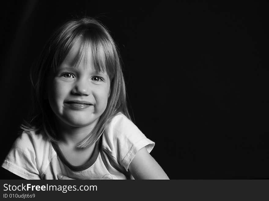 Portrait of a 4 year old girl. Portrait of a 4 year old girl