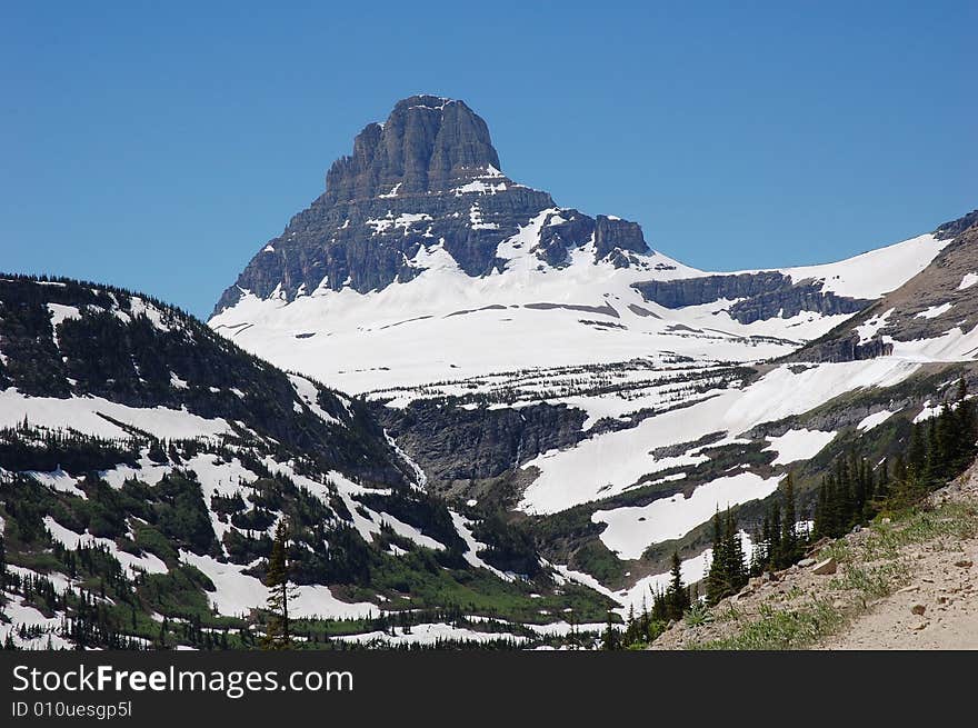 Sharp-edged glacier mountain in glacier national park, montana, united states. Sharp-edged glacier mountain in glacier national park, montana, united states