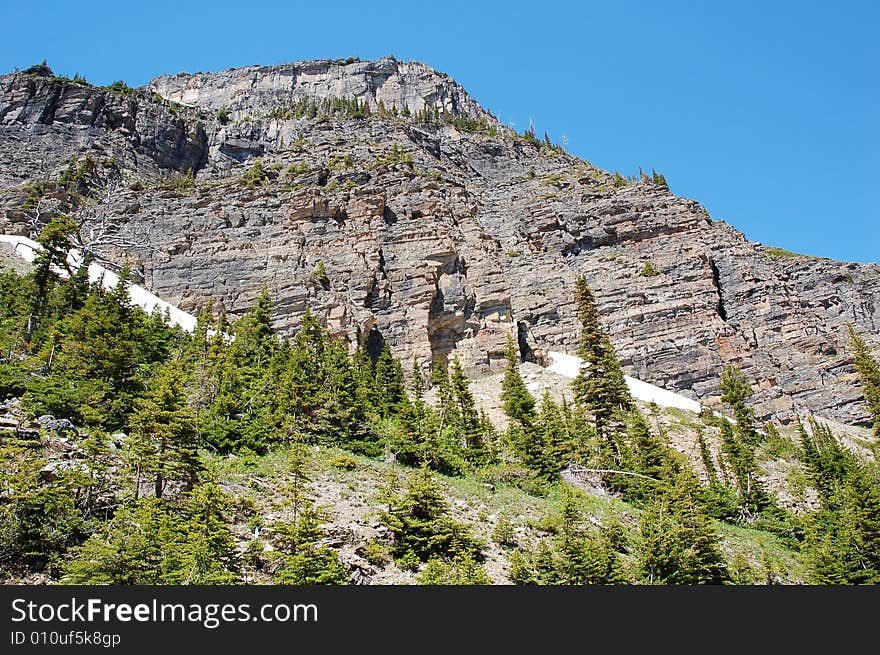 Rocky mountain and hillside forests in glacier national park, montana, united states. Rocky mountain and hillside forests in glacier national park, montana, united states