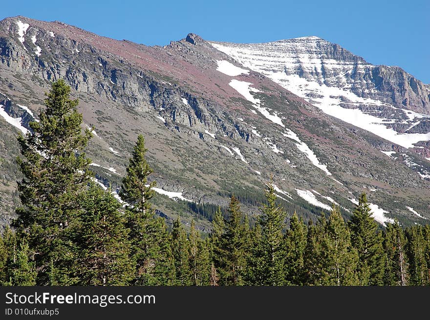 Rocky mountain and hillside forests in glacier national park, montana, united states. Rocky mountain and hillside forests in glacier national park, montana, united states