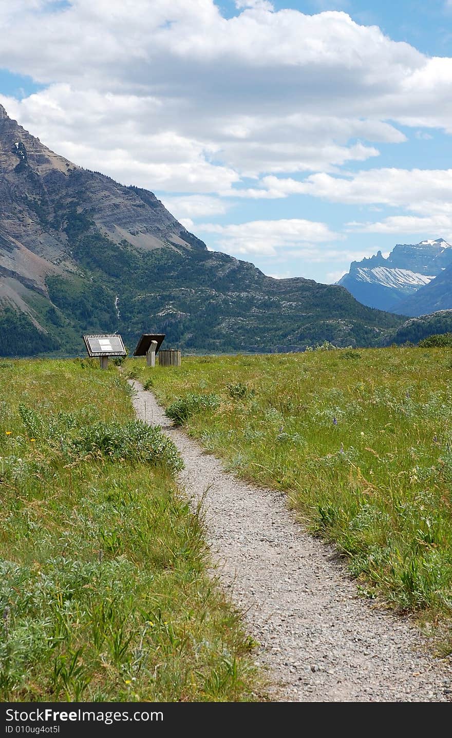 Trail to a viewpoint in waterton lake national park, canada. Trail to a viewpoint in waterton lake national park, canada