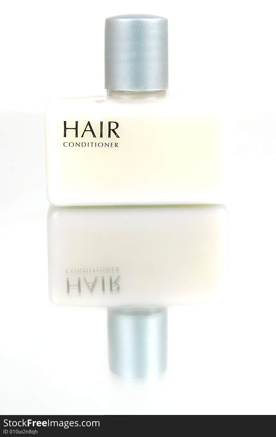 Hair and body products isolated against a white background