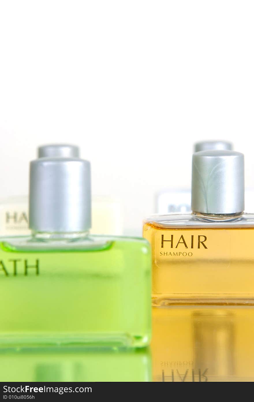 Hair and body products isolated against a white background