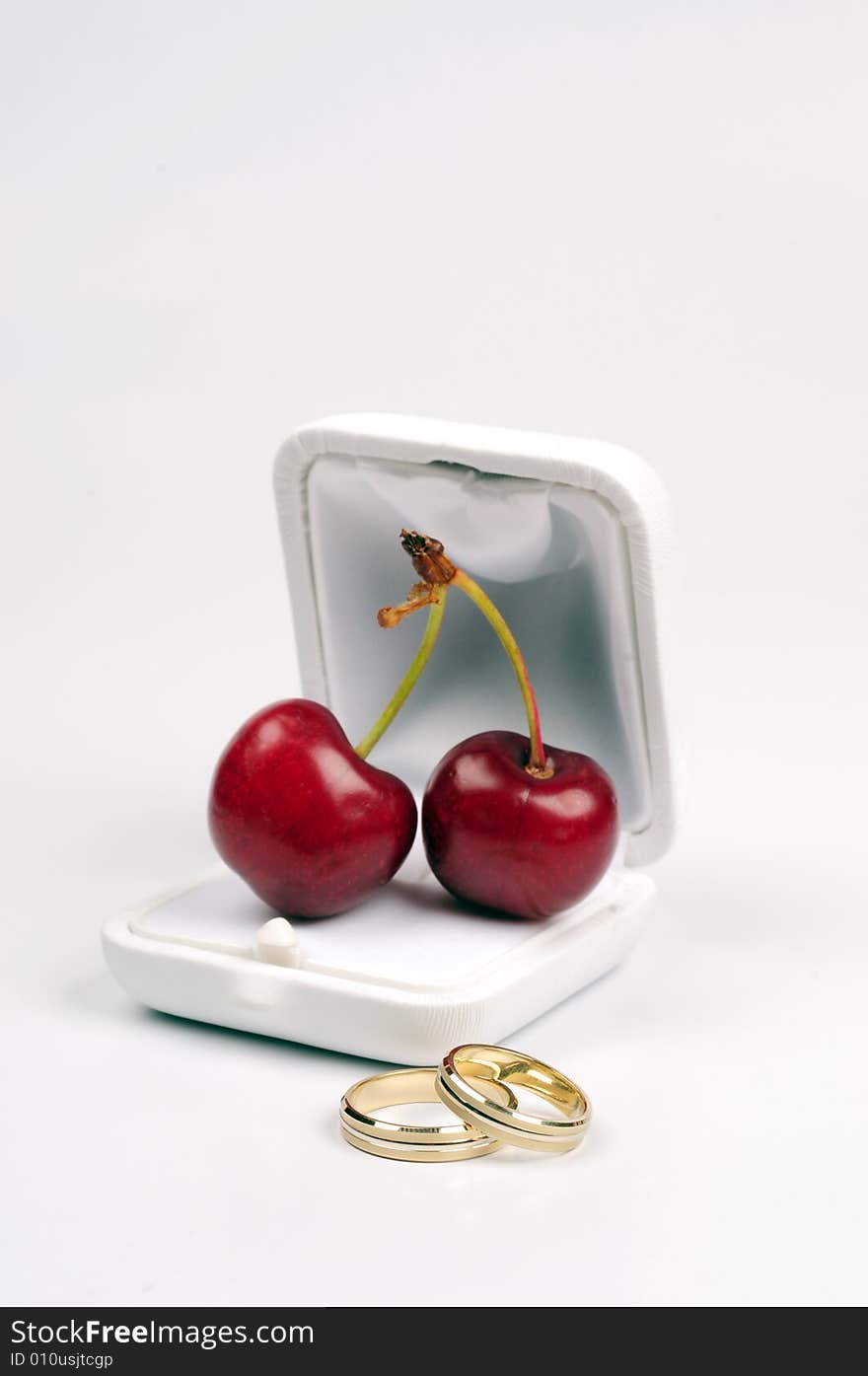 Wedding Rings and cherry