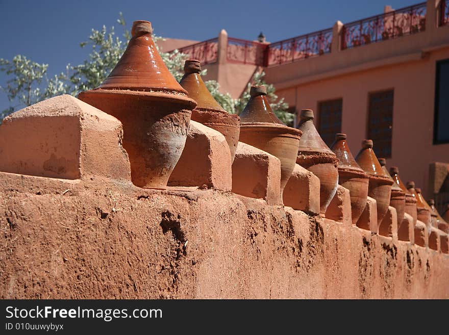 Moroccan Tagines, oriental pot for cooking. Moroccan Tagines, oriental pot for cooking