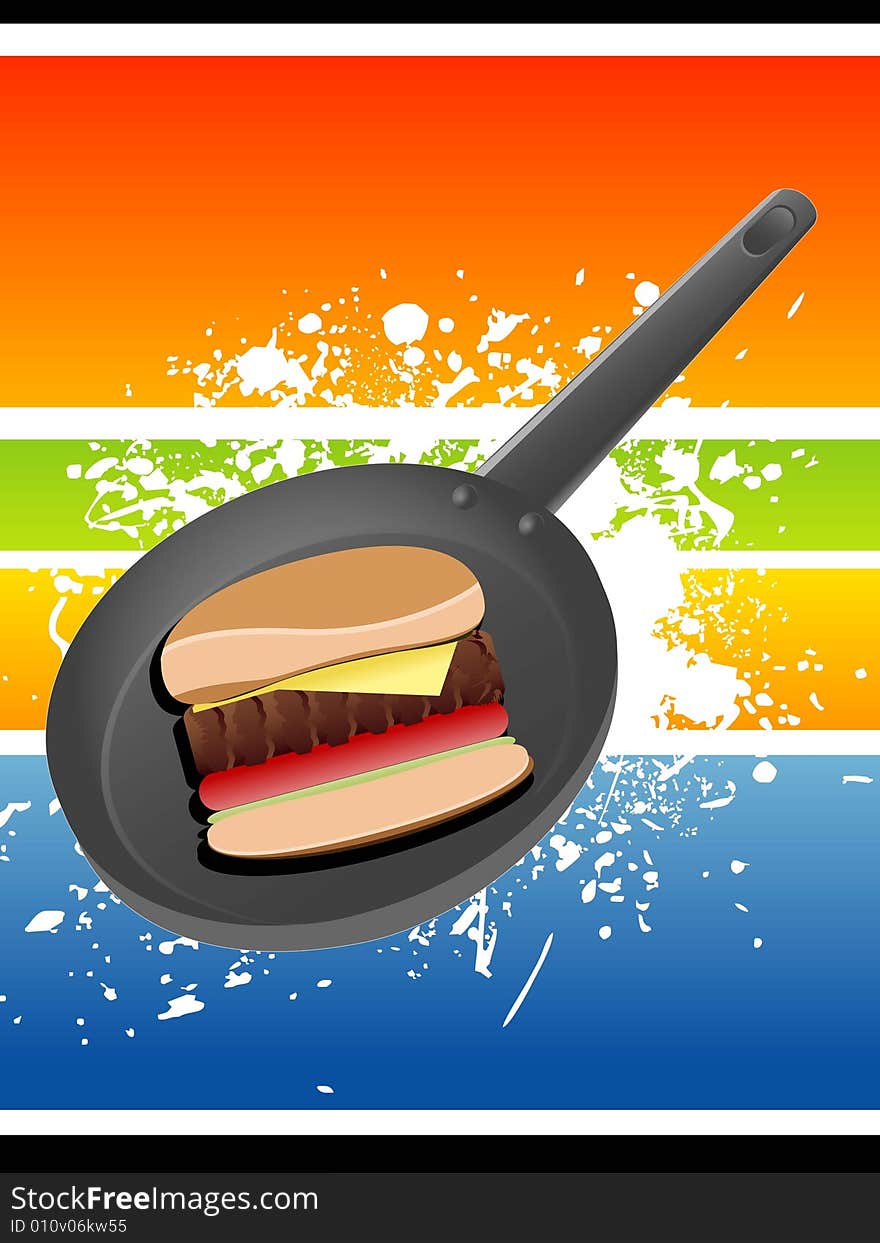 Hamburger in pan