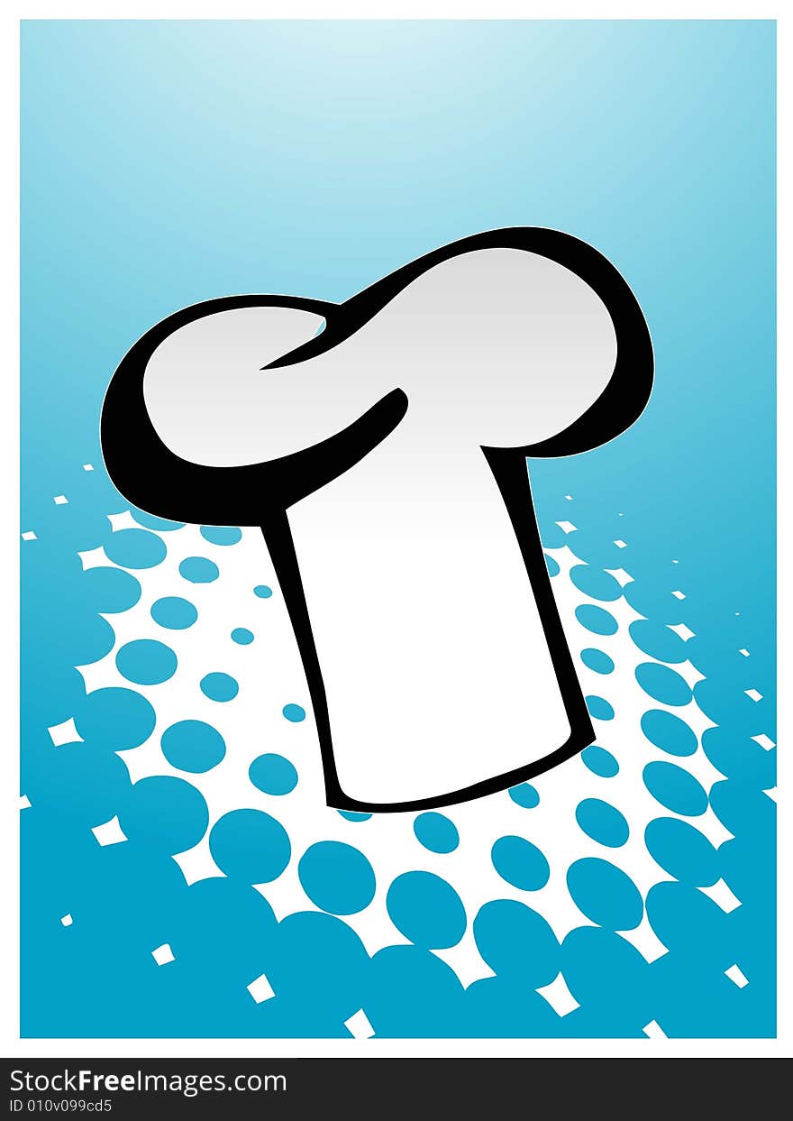 Chef dress on halftone background