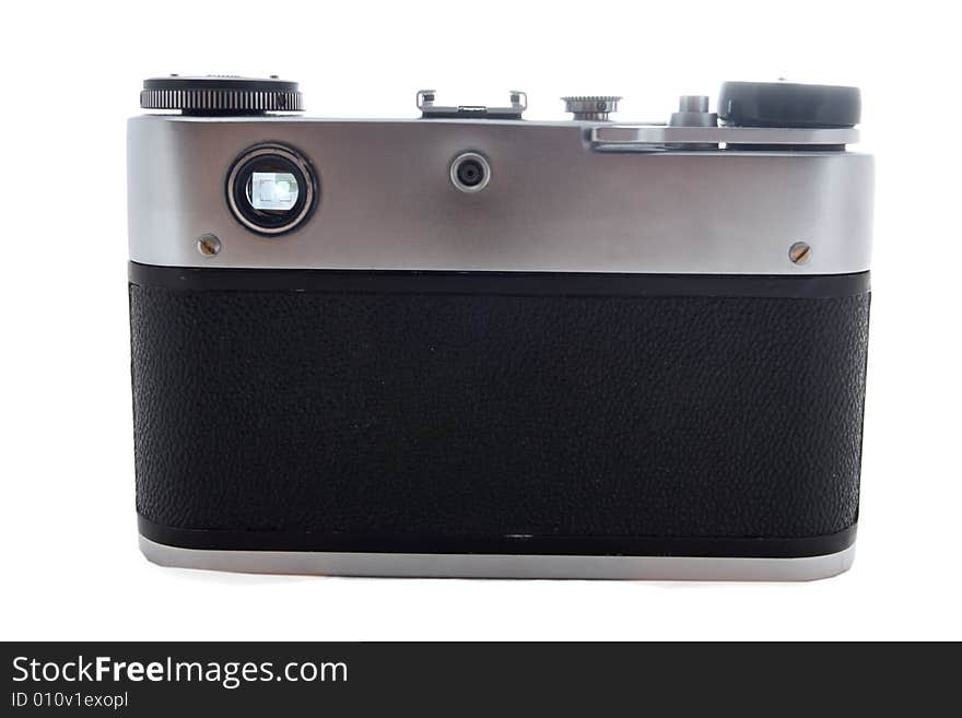 Film camera on a white background