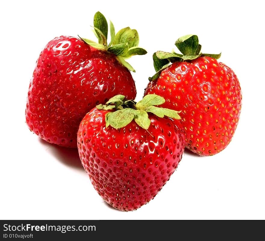 Strawberries isolated on white background. Strawberries isolated on white background