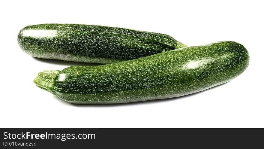 Zucchinis isolated on white background