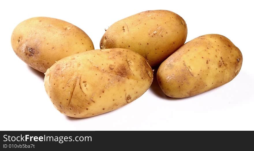 Potatoes On White Background