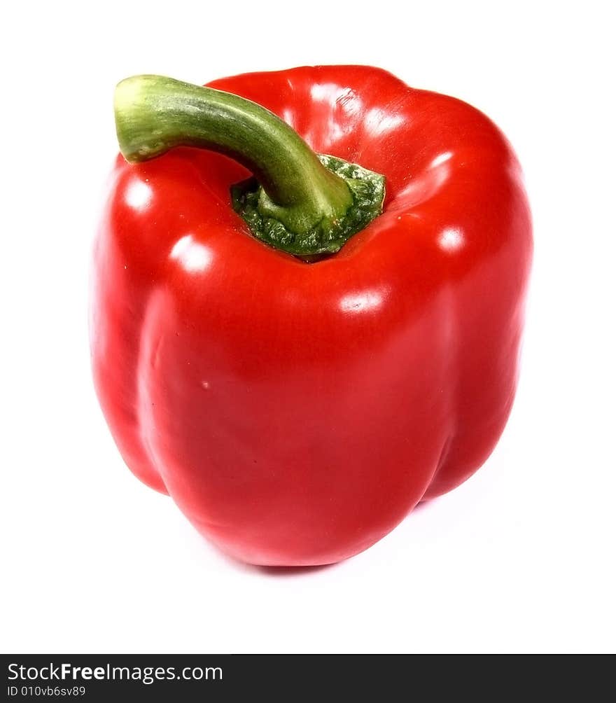 Red sweet pepper on a white background